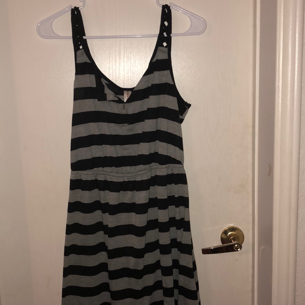 No Foundries black and gray striped dress